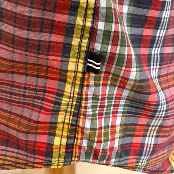 Nautica Men’s Red Green Yellow Plaid Long Sleeve Button Down Cotton Shirt SZ XL - Picture 8 of 13